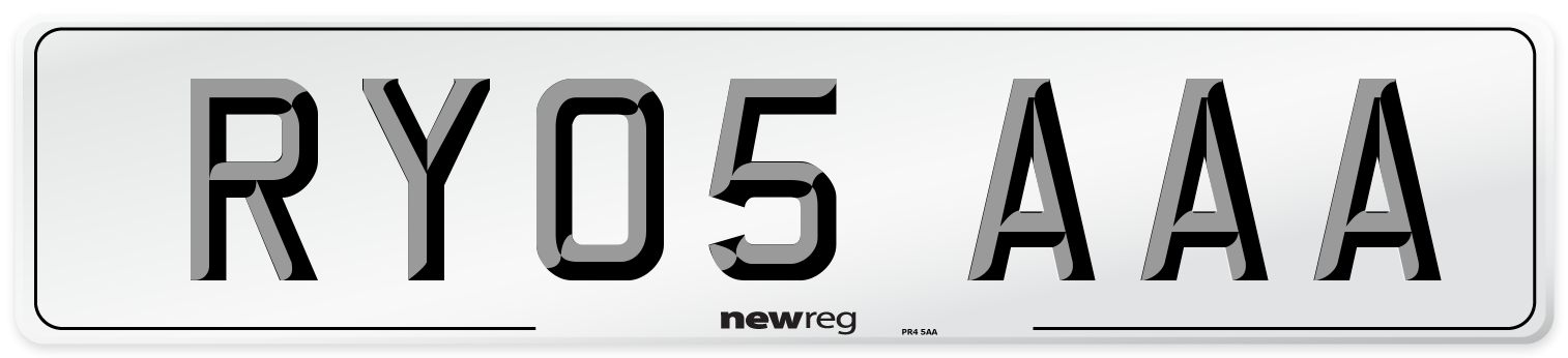 RY05 AAA Number Plate from New Reg